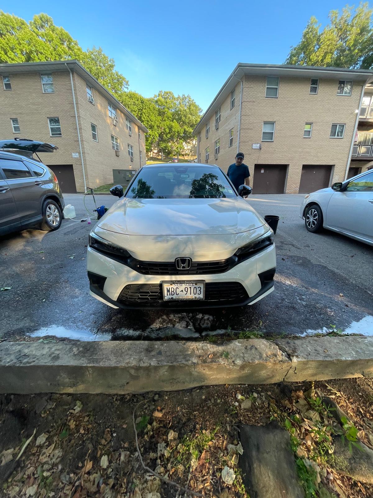 front of a car 